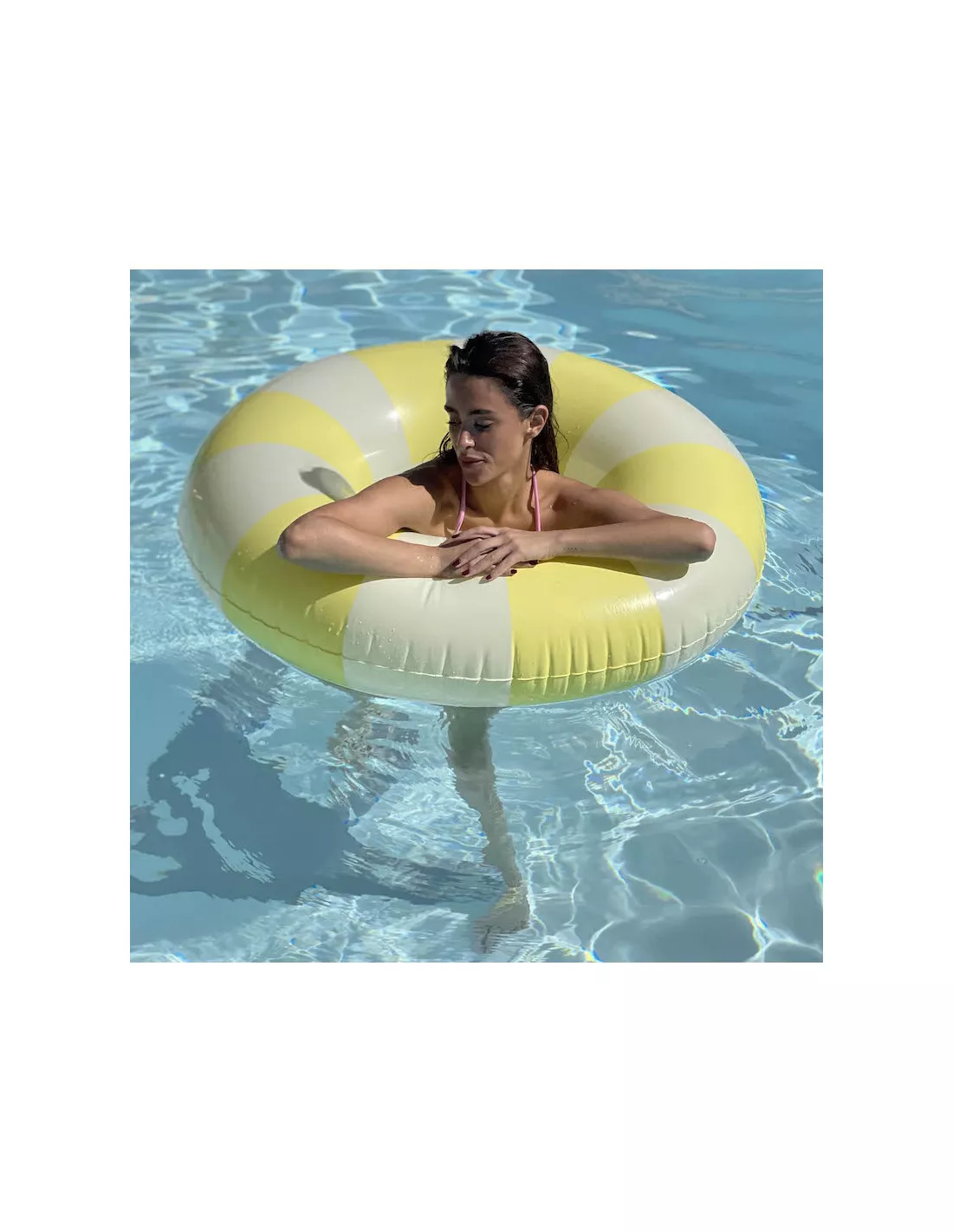 Bouée Pastel Yellow - Petites Pommes 45-60-90-120cm 6 Bouée Pastel Yellow - Petites Pommes 45-60-90-120cm – Image 4