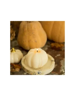 Bougie Décorative Citrouille - Crème -Magasin De Bougies Parfumées Pour La Maison bougie decorative citrouille creme 3