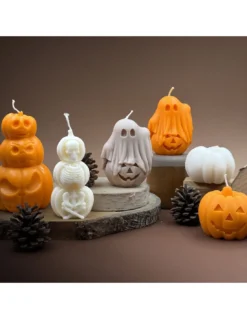 Bougie Fantôme Citrouille Halloween - Pumpkin Spiced -Magasin De Bougies Parfumées Pour La Maison bougie fantome citrouille halloween pumpkin spiced 3