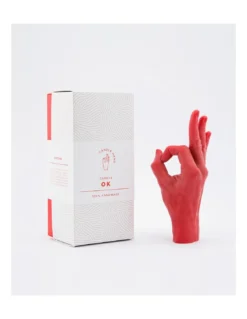 Bougie Main OK - Rouge -Magasin De Bougies Parfumées Pour La Maison bougie main ok rouge 1
