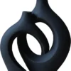 Duo De Vase Terre Cuite Enlacés Ksar - Noir