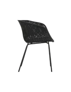 Fauteuil Osier Noir - House Doctor -Magasin De Bougies Parfumées Pour La Maison fauteuil osier noir house doctor 1 3