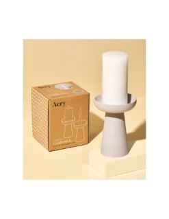 Grand Bougeoir Porcini - Gris -Magasin De Bougies Parfumées Pour La Maison grand bougeoir porcini gris 3