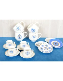Mug Chance Oeil Blanc Et Bleu -Magasin De Bougies Parfumées Pour La Maison mug chance oeil blanc et bleu 2