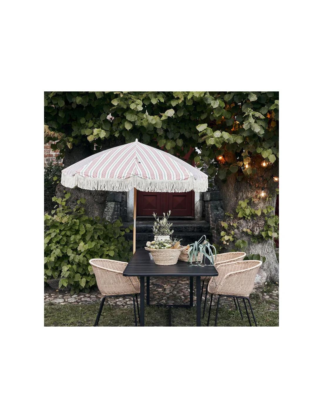 Parasol Rouge Et Vert - House Doctor 5 Parasol Rouge Et Vert - House Doctor – Image 3