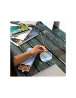 Porte Encens Bleu Marbré - Bloom -Magasin De Bougies Parfumées Pour La Maison porte encens bleu marbre bloom 3