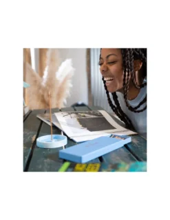 Porte Encens Bleu Marbré - Bloom -Magasin De Bougies Parfumées Pour La Maison porte encens bleu marbre bloom 4