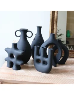Vase Terre Cuite Nova - Noir -Magasin De Bougies Parfumées Pour La Maison vase terre cuite nova noir 2
